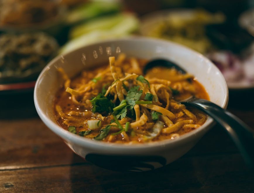 dish food meal bowl soup noodle soup